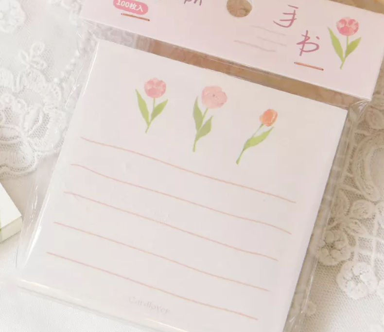 Aesthetic Tulip Memo Pad - 100 Sheets