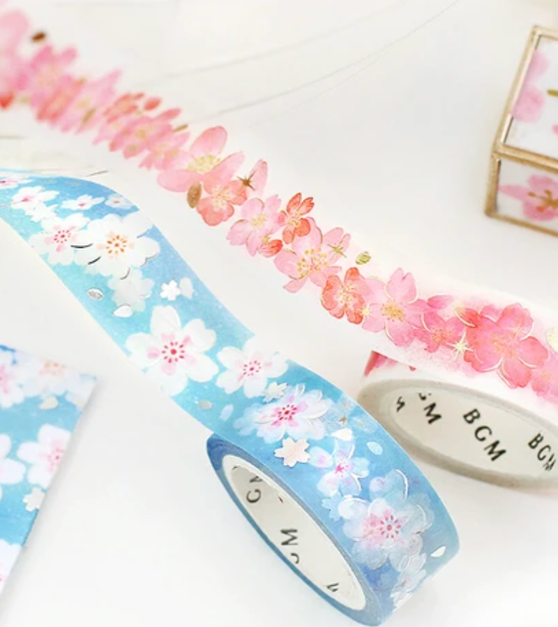 BGM Japanese Washi Tape - Foil Stamping < Romantic Sakura >