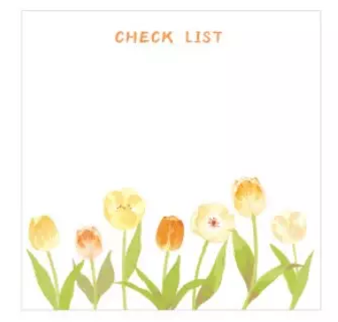 Aesthetic Tulip Memo Pad - 100 Sheets