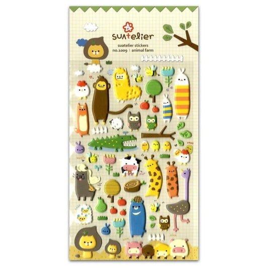 SUATELIER | Cute Korean Stickers - #1009 Animal Farm