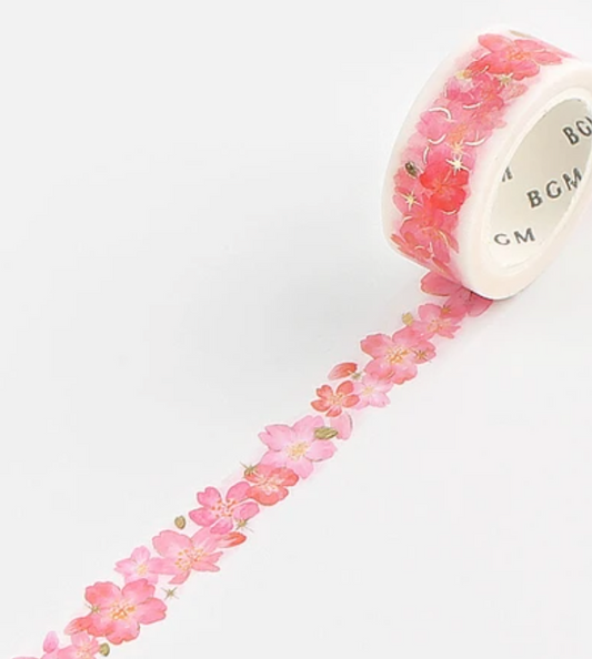 BGM Japanese Washi Tape - Foil Stamping < Romantic Sakura >