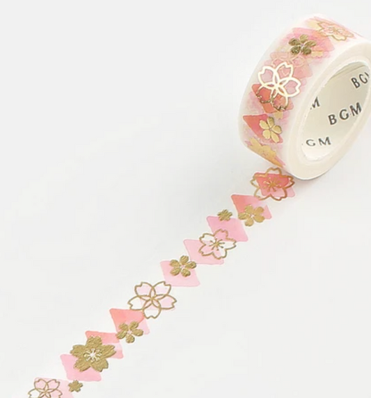 BGM Japanese Washi Tape - Foil Stamping < Sakura Pattern >