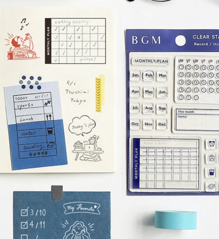 BGM Japanese Clear Stamps - Monthly Planner