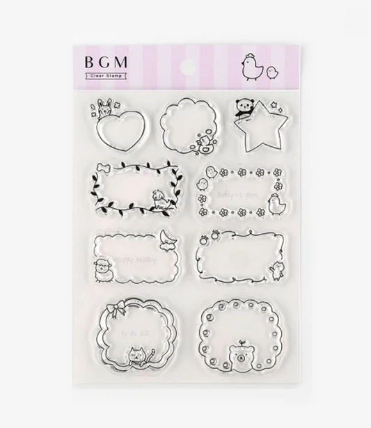 BGM Japanese Clear Stamps - Animal Frames