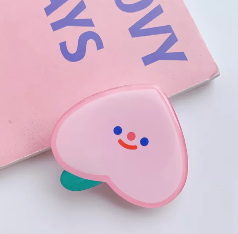 Smiley Peach Phone Grip