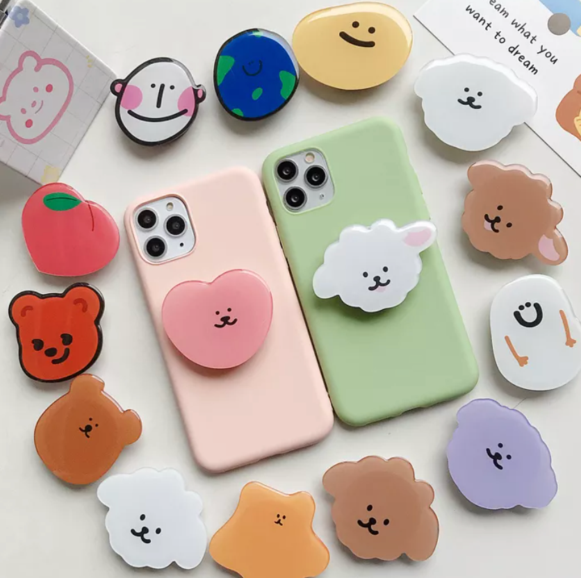 Smiley Peach Phone Grip